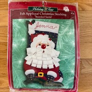 NWT Bucilla Bearded Santa Felt Applique Christmas Stocking Kit Holiday Time84181